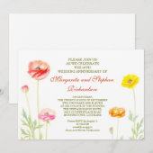 Invitation fleurs d'été jardin mariage anniversaire (Devant / Derrière)