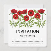 Invitation Fleurs d'été joyeuses floraison de pavot (Devant)