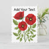 Invitation Fleurs d'été joyeuses floraison de pavot (Debout devant)