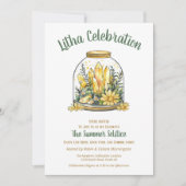 Invitation Fleurs d'été Litha, verdure et cristaux de citrine (Devant)