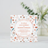 Invitation Fleurs d'été scandinaves Boho Mariage (Debout devant)
