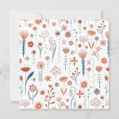 Invitation Fleurs d'été scandinaves Enregistrer la date (Dos)