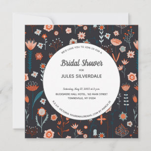 Invitation Fleurs d'été scandinaves Fête de mariage sombre