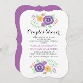Invitation Fleurs d'été simples | Douche Couples (Devant / Derrière)