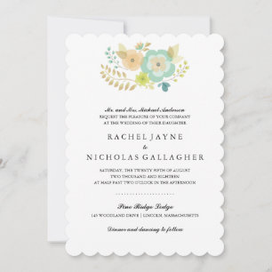 Invitation Fleurs d'été simples MARIAGE