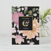 Invitation Fleurs d'été sur Mariage noir (Debout devant)
