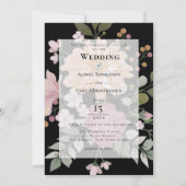 Invitation Fleurs d'été sur Mariage noir (Dos)
