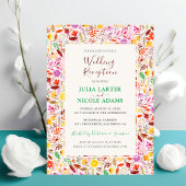 Invitation Fleurs d'été Tulipe vibrantes Réception de mariage