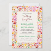 Invitation Fleurs d'été Tulipe vibrantes Réception de mariage (Devant)