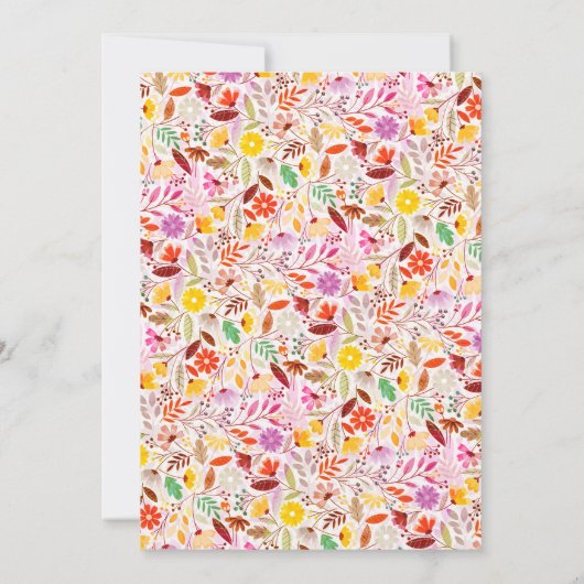 Invitation Fleurs d'été Tulipe vibrantes Réception de mariage (Dos)