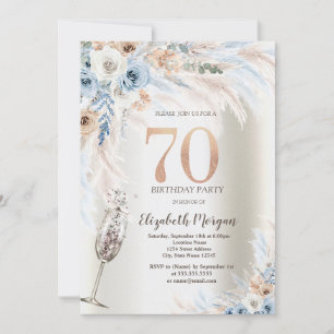 Invitation Fleurs d'herbe de Pampa Coupe de Champagne 70e Ann