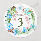 Invitation Fleurs d'Hibiscus bleu tropical Numéro de tableau (Devant)