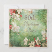 Invitation Fleurs d'hibiscus chic du 80e anniversaire du Shab (Devant)