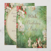 Invitation Fleurs d'hibiscus chic du 80e anniversaire du Shab (Devant / Derrière)