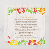 Invitation Fleurs d'Hibiscus Hawaïen Horizontal (Devant / Derrière)