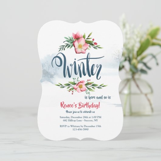 Invitation Fleurs d'hiver (Debout devant)