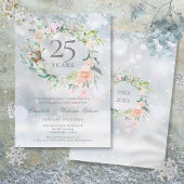 Invitation Fleurs d'hiver 25e anniversaire de mariage de arge