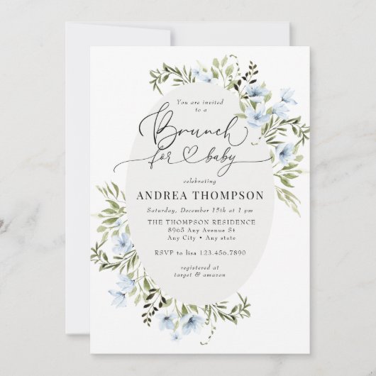 Invitation Fleurs d'hiver | Baby Brunch (Devant)
