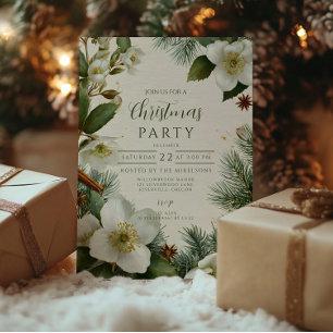 Invitation Fleurs d'hiver blanches de Noël