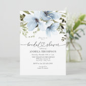 Invitation Fleurs d'hiver | Fête des mariées bleue (Debout devant)