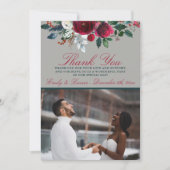 Invitation Fleurs d'hiver Fêtes de Noël Décembre Merci (Devant)