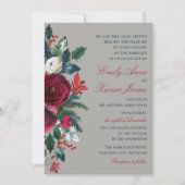 Invitation Fleurs d'hiver Vacances de Noël Décembre Mariage (Devant)