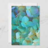 Invitation Fleurs d'hortensias bleu sarcelle jaune rose (Dos)