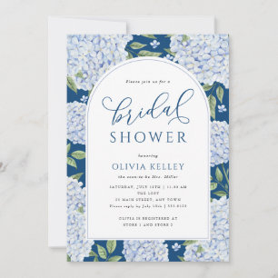 Invitation Fleurs d'Hydrange Bleue Arche Mariage Naval