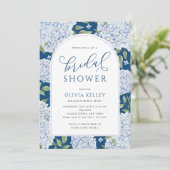 Invitation Fleurs d'Hydrange Bleue Arche Mariage Naval (Debout devant)