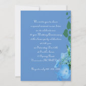 Invitation Fleurs d'hydrangea bleues d'anniversaire (Dos)