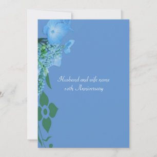 Invitation Fleurs d'hydrangea bleues d'anniversaire