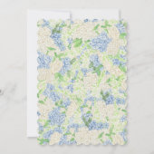 Invitation Fleurs d'hydrangea bleues et blanches à l'aquarell (Dos)