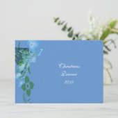Invitation fleurs d'hydrangea bleues pour soirée (Debout devant)