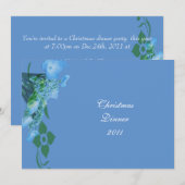 Invitation fleurs d'hydrangea bleues pour soirée (Devant / Derrière)