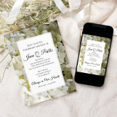 Invitation Fleurs d'Hydrangée Blanche Célébration de la vie