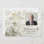 Invitation Fleurs d'Hydrangée Blanche Célébration de la vie (Devant)