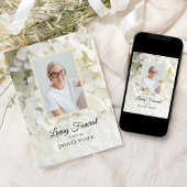 Invitation Fleurs d'Hydrangée Blanche Vivant Fête funéraire