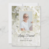 Invitation Fleurs d'Hydrangée Blanche Vivant Fête funéraire (Devant)