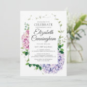 Invitation Fleurs d'Hydrangée Feuillage Woodsy Mémorial moder (Debout devant)