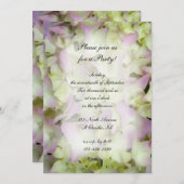 Invitation Fleurs d'Hydrangée Presque Rose Toute la fête d'Oc (Devant / Derrière)