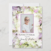 Invitation Fleurs d'Hydrangée Presque roses Vivant Fête funér (Devant)
