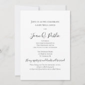 Invitation Fleurs d'Hydrangée Presque roses Vivant Fête funér (Dos)