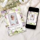 Invitation Fleurs d'Hydrangée Presque roses Vivant Fête funér