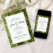 Invitation Fleurs d'Hydrangée Verte Célébration de la vie