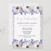 Invitation Fleurs & Diamants 40e Anniversaire Espagnol (Devant)