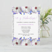 Invitation Fleurs & Diamants 40e Anniversaire Espagnol (Debout devant)