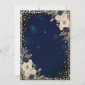 Invitation Fleurs, Diamants, Robe bleu Quinceañera (Dos)