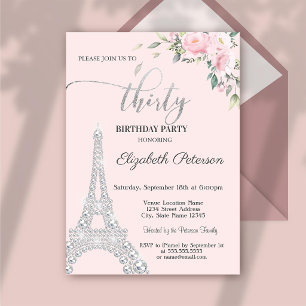 Invitation Fleurs, Diamants Tour Eiffel 30e Anniversaire