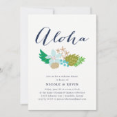 Invitation Fleurs d'île | Dîner de bienvenue de mariage Aloha (Devant)