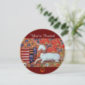 INVITATION FLEURS D'IMAGINAIRE MÉDIÉVAL UNICORN, FLEURS BLANC (Debout devant)